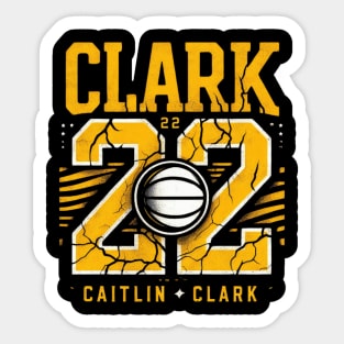 Distressed Clark 22 Basketball logo Sticker